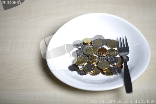 Image of Coins on a plate
