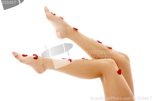 Image of beautiful legs in spa