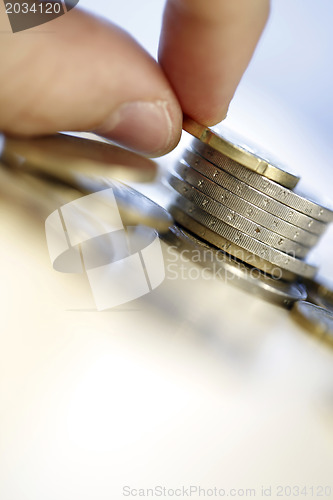 Image of Towers of euro coins