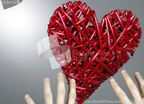 Image of Hand made red heart