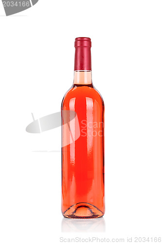 Image of Bottle of rose wine isolated on white 