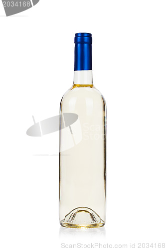 Image of Bottle of white wine isolated on white 