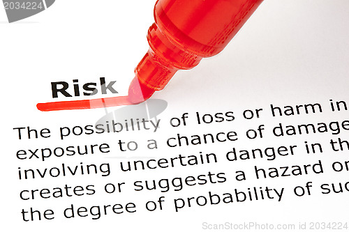 Image of Risk underlined with red marker