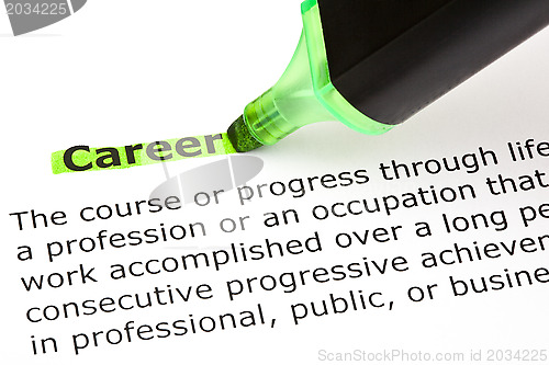 Image of Career highlighted in green
