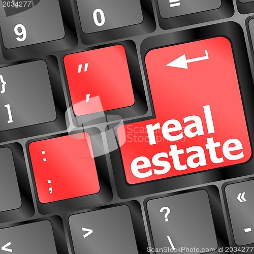 Image of Computer keyboard with real estate key