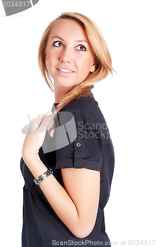 Image of elegant fashion woman standing  ...