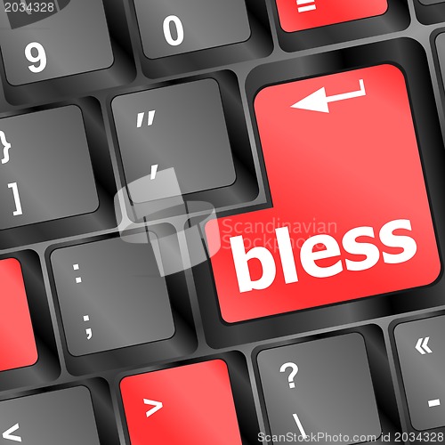 Image of bless keyboard button on computer pc
