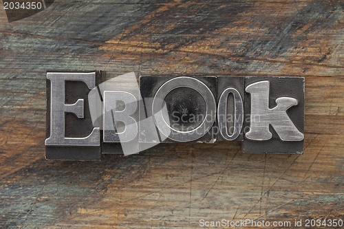 Image of ebook word in metal type