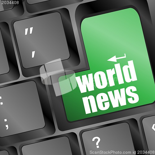 Image of world news key on keyboard concept