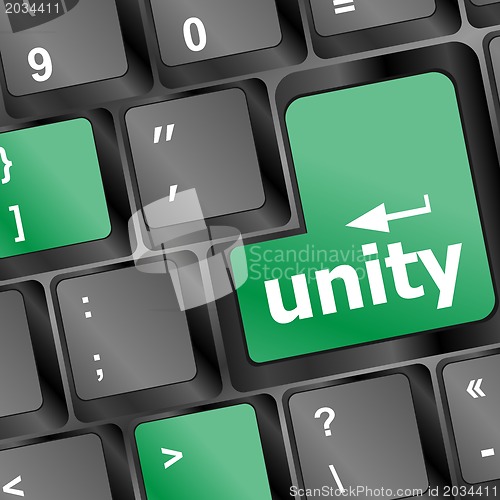 Image of unity key on computer pc keyboard