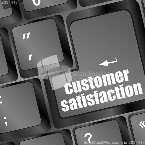 Image of customer satisfaction key word on computer keyboard