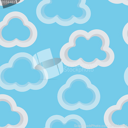 Image of Seamless sky background with 3d clouds