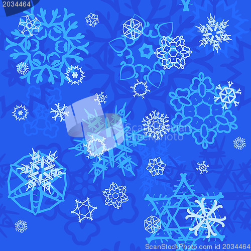 Image of Seamless pattern with snowflakes