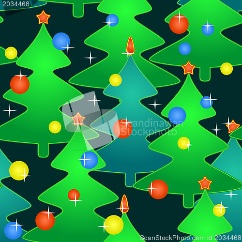 Image of Seamless pattern with holidays christmas-trees