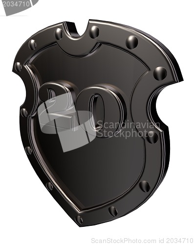 Image of number on metal shield