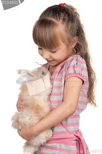 Image of Little girl with rabbit