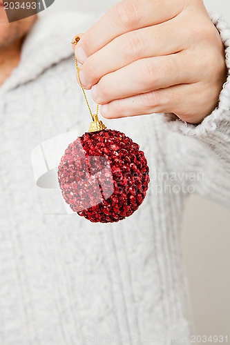 Image of Red Christmas bauble