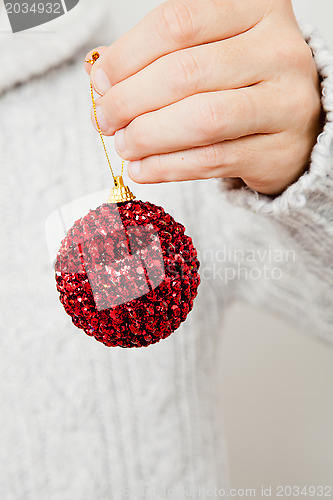 Image of Red Christmas bauble