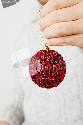 Image of Red Christmas bauble