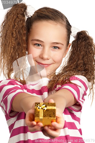 Image of Girl with gift box