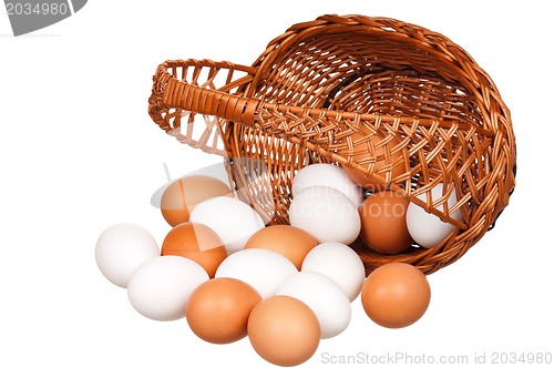 Image of Eggs in wicker basket