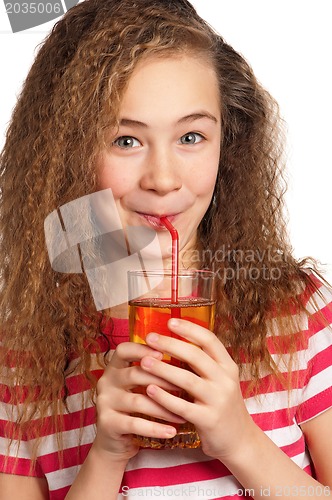 Image of Girl with apple juice