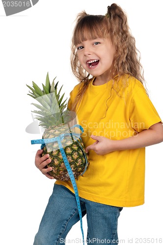 Image of Little girl with pineapple