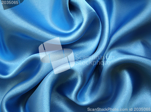 Image of Smooth elegant blue silk as background