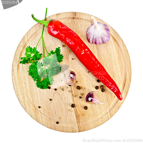 Image of Spices on a round board