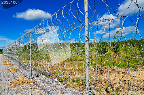 Image of Barbed wire fence