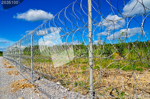 Image of Barbed wire fence