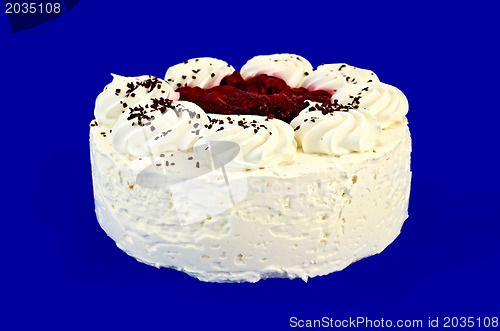 Image of Cake with white cream and jam