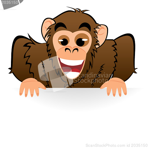 Image of Monkey behind white board