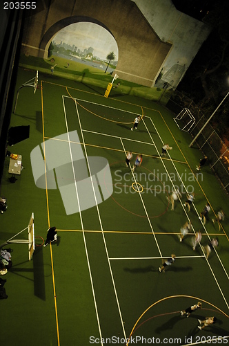 Image of basketball under bridge