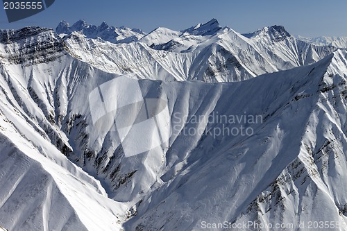 Image of Winter mountains, view from ski resort