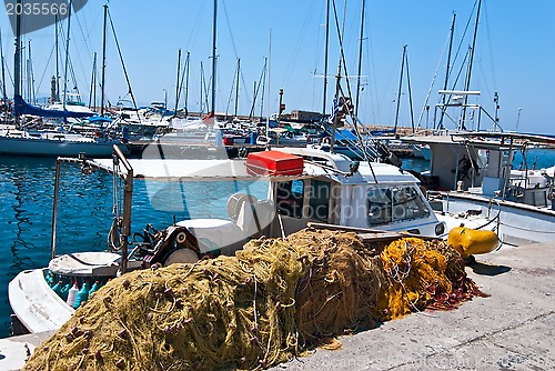 Image of Traditional Greek fishing boat.