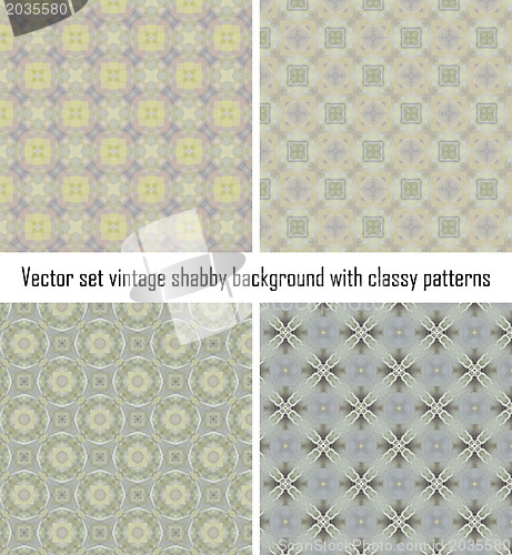 Image of Vector set vintage background classical patterns