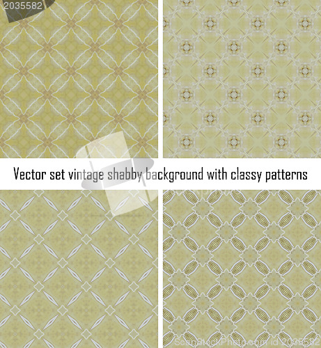 Image of Vector set vintage background classical patterns