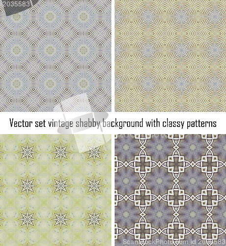 Image of Vector set vintage background classical patterns