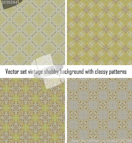 Image of Vector set vintage background classical patterns