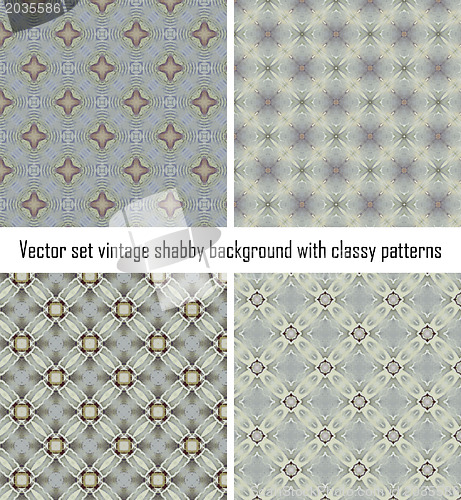 Image of Vector set vintage background classical patterns