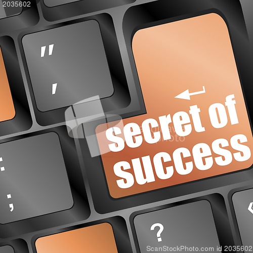 Image of Computer keyboard with secret of success key