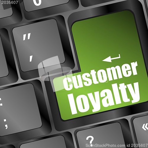Image of button keypad with customer loyalty word