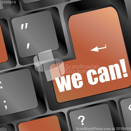 Image of Social media key with we can text on laptop keyboard