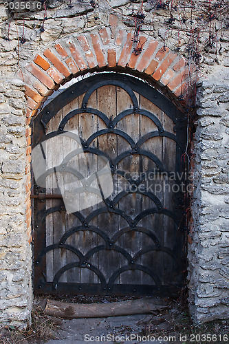 Image of Old wooden door from medieval era.