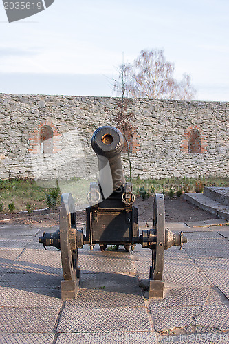 Image of Ancient cannon on wheels. Dubno. Ukraine
