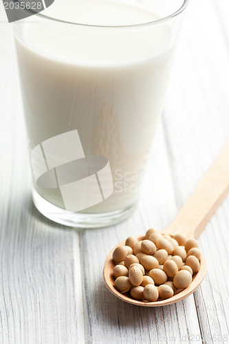 Image of soy beans and soymilk