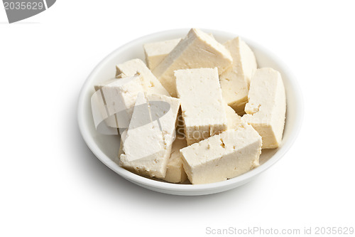 Image of tofu in ceramic bowl