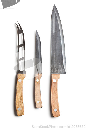 Image of three kitchen knives