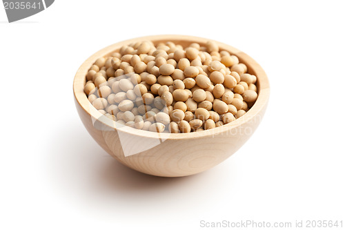 Image of soy beans in wooden bowl